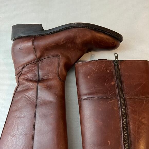 Frye Jayden Button Tall Riding Boots Brown Women Size 8 - Picture 8 of 15
